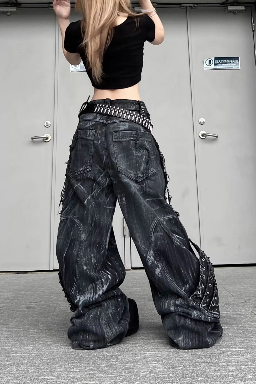 Vintage Patchwork Distressed Pants