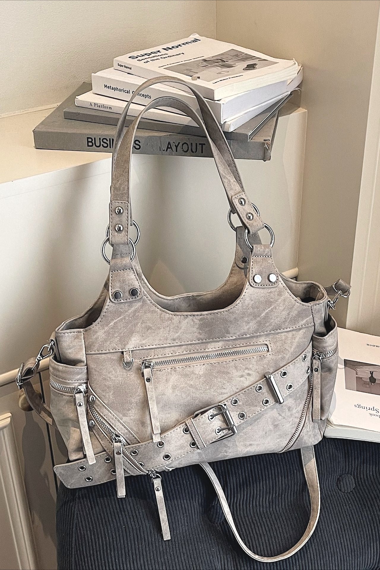 Punk Street Style Moto Shoulder Bag Main image