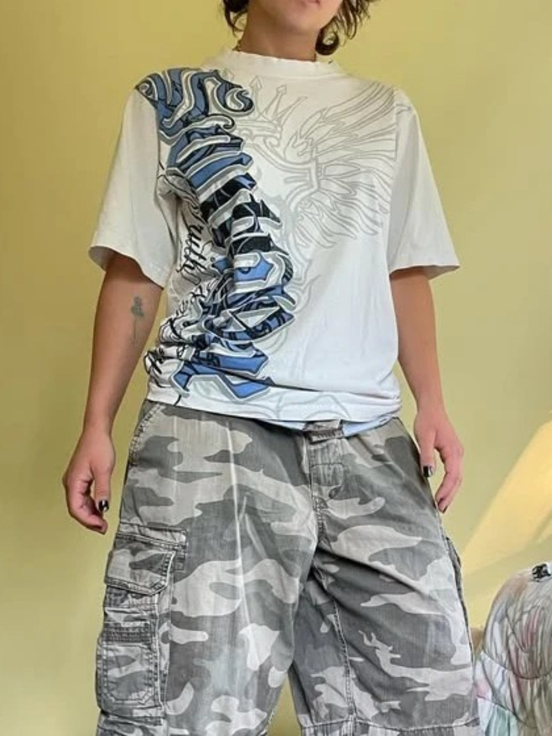 Oversized Retro Print Hip Hop T-shirt Secondary image