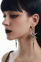 Star Spike Chain Drop Earrings