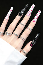 Retro Graffiti Extra Long Pipe Press On Nails