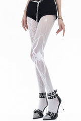 Edgy Goth Spiderweb Y2K Fishnet Tights