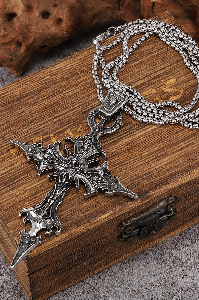 Vintage Gothic Cross Pendant Necklace