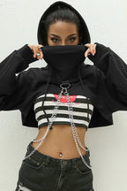Street Style Chain Detail Hoodie