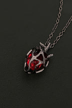 Gothic Hollow Heart Glass Pendant Necklace