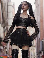 Punk Gothic Black Mini Skirt