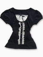 Gothic Lace Spliced T-shirt