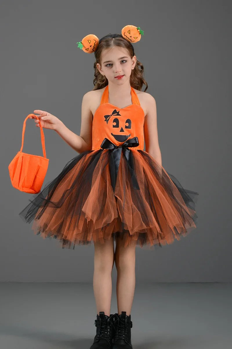 Pumpkin Witch Dress Kid Halloween Main image