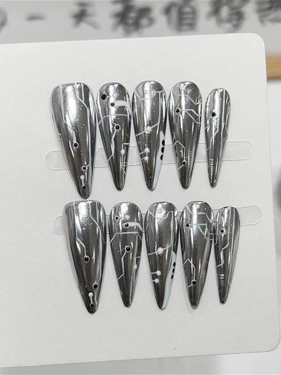 Futuristic Cyber Electronic Press On Nails