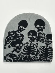 Unisex Skull Pattern Cold Weather Jacquard Hat