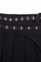 Studded Pleated Mini Skirt