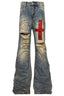 Red Cross Studded Denim Pants