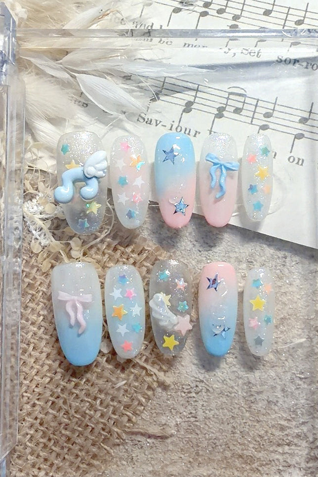 Y2K Plaid Piano Note Press On Nails