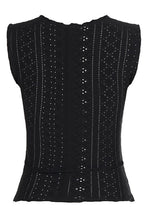 Contrast Lace Bow Textured Tank Top