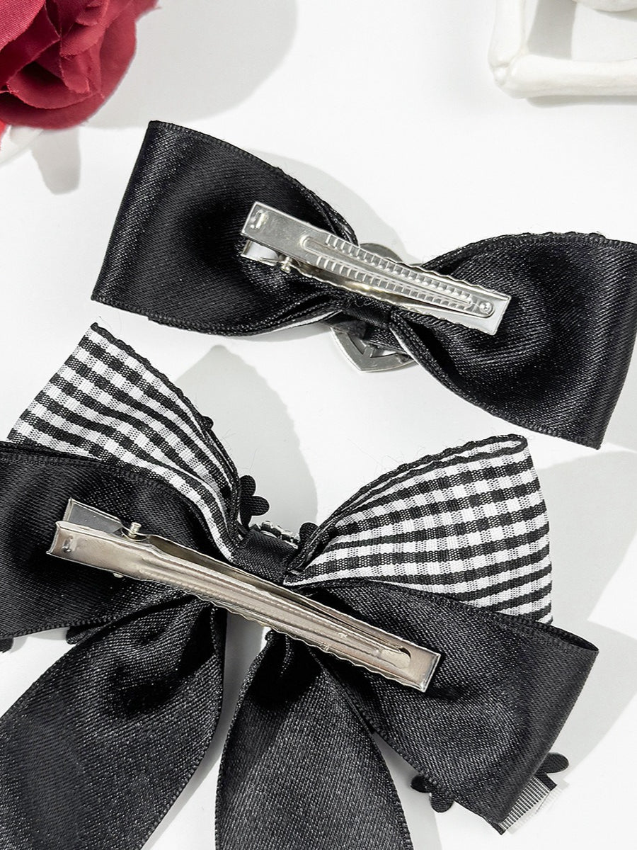 Vintage Plaid Bow Gothic Hair Accs