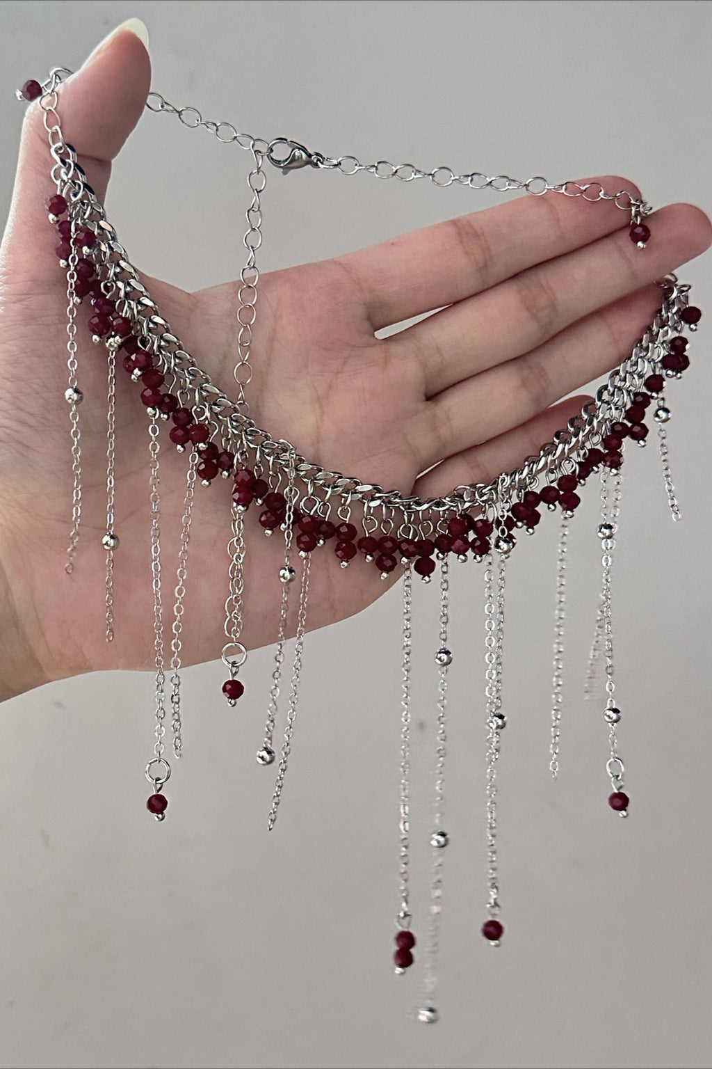 Beaded Fringe Layered Choker Necklaces