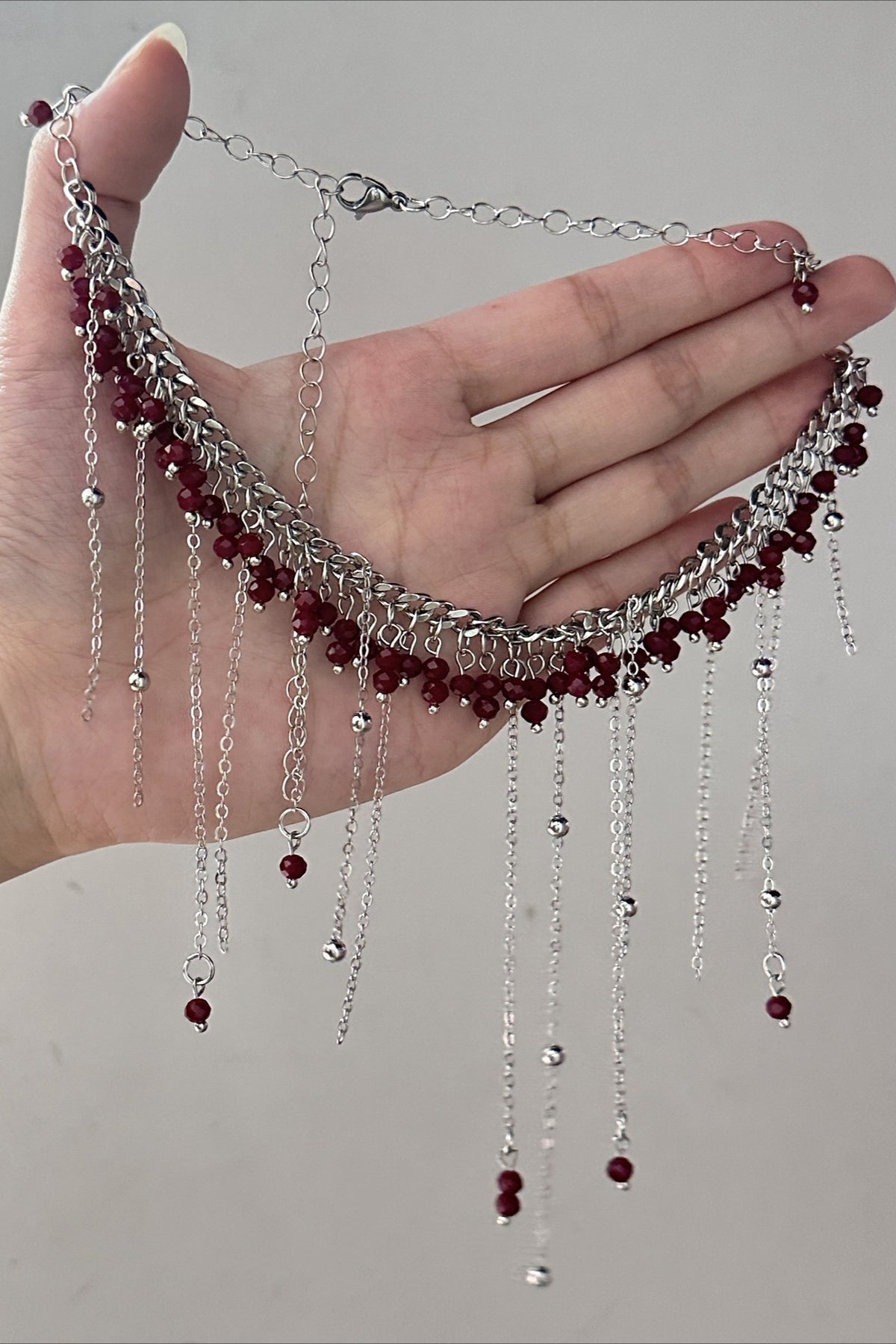 Beaded Fringe Layered Choker Necklaces