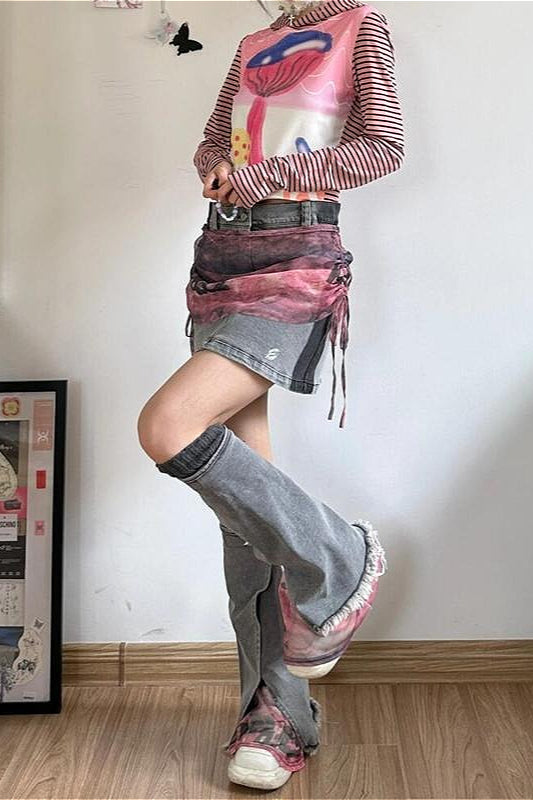 Y2K Sweet Denim Midi Skirt Secondary image