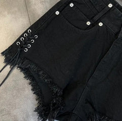 High-Waist Wide Leg Denim Shorts