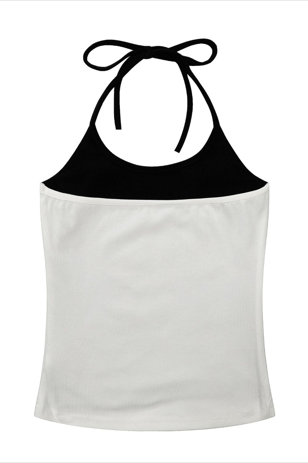 Color Block Printed Layered Slim Halter Top Secondary image