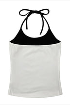 Color Block Printed Layered Slim Halter Top