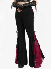 Lace Panel Flare Pants