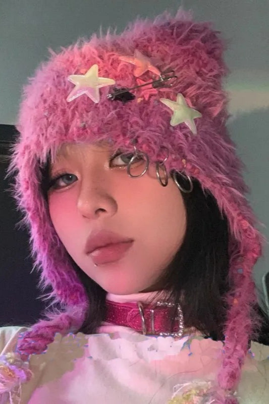 Y2K Punk Cat Ear Winter Knitted Hat Main image