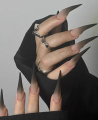 Black Gradient Cat Paw Press-On Nails