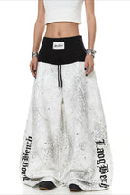 Splatter Print Wide Leg Pants