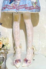 Gothic Lolita Black Thigh High Socks