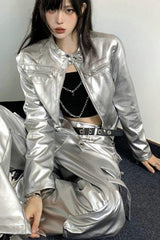 High Waist Cyber Pleated Coat