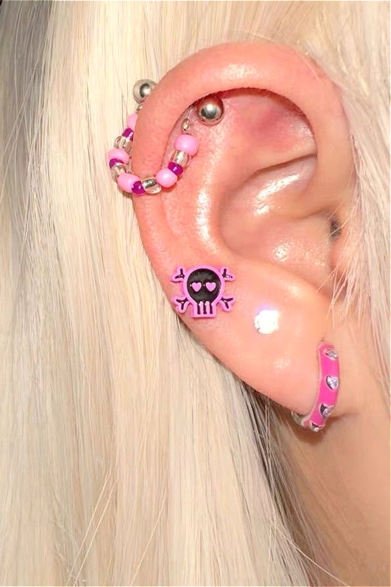 Y2K Millennium Hot Girl Skull Earrings