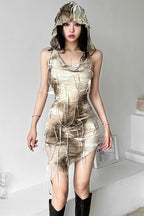 Wasteland Subculture Camo Tassel Slim Mini Dress