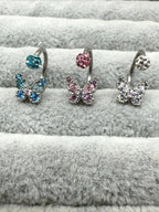 Rhinestone Butterfly Three Color Lip Stud