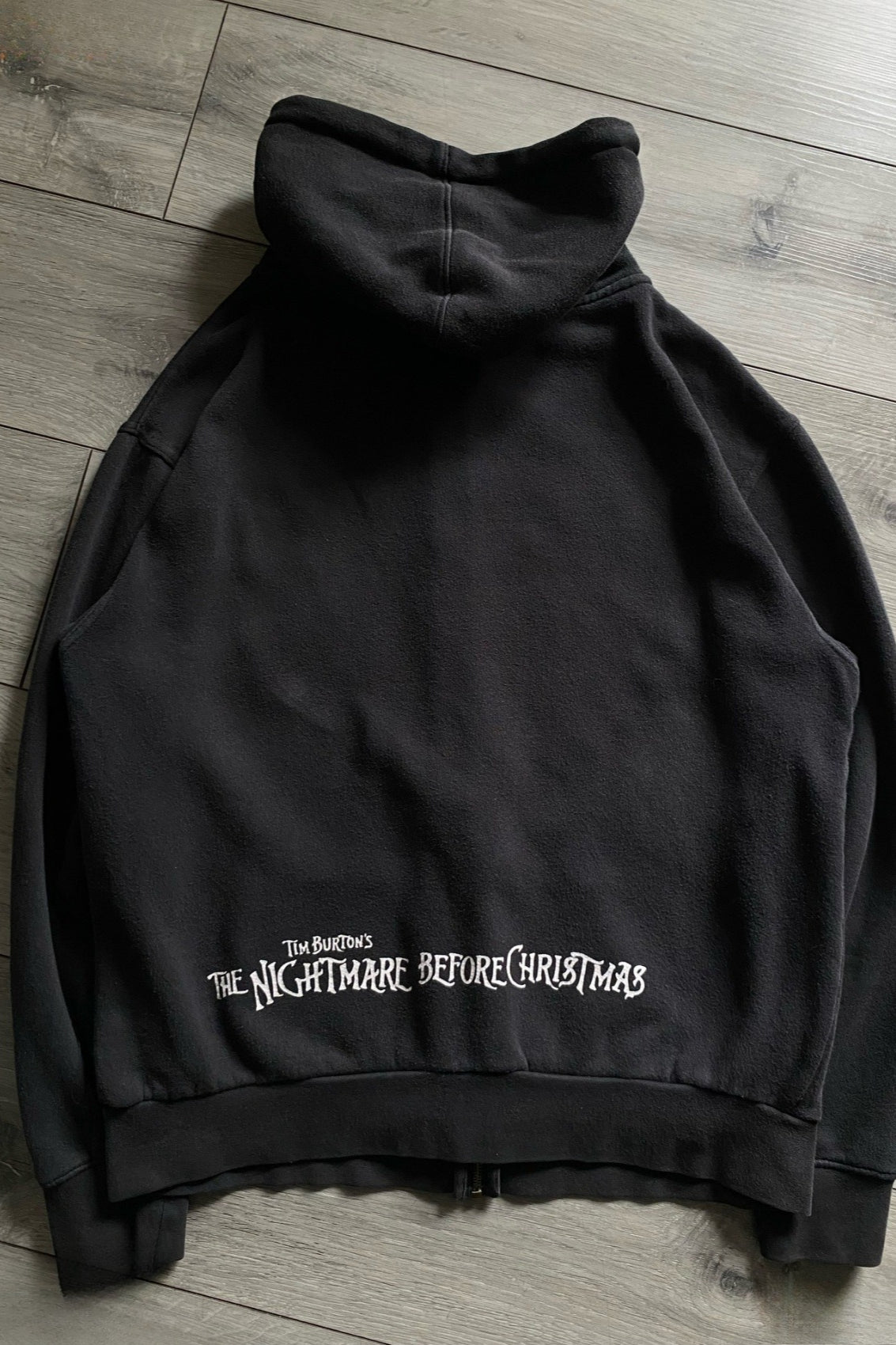 Skull Face Graphic Black Zip Hoodie Secondary image