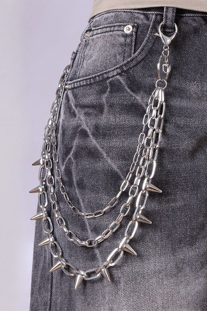Gunmetal Spiked Rivet Waist Chain
