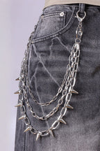 Gunmetal Spiked Rivet Waist Chain