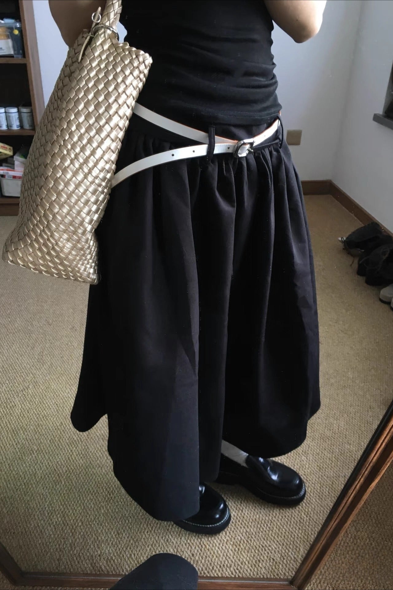 Dark Elegant Low-Waist Elastic Puff Skirt Main image