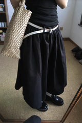 Dark Elegant Low-Waist Elastic Puff Skirt