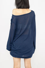 Vintage Graffiti Print Off Shoulder Cover Up T-shirt