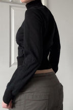 Cropped Stand Collar Button Jackets
