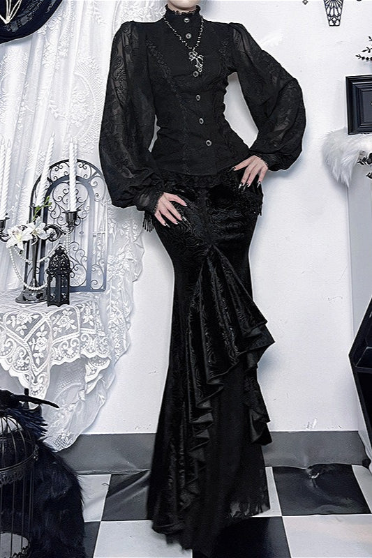 Gothic High Waist Irregular Skirt Secondary image