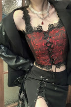 Inner Wear Lace-up Lace Hem Slim Corset