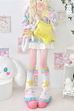 Y2K Candy Color Star Socks