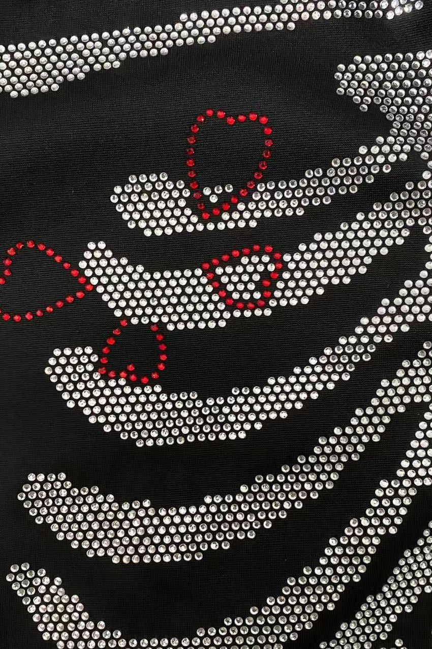 Rhinestone Heart and Skeleton Hoodie Secondary image