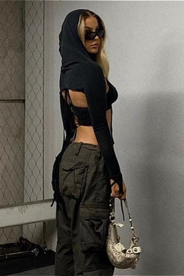 Cyber Long Sleeve Hooded Cami Top Secondary image