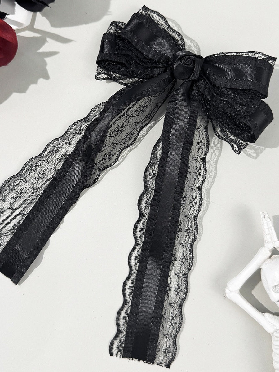 Lace Flower Bow Ribbon Hair Accs