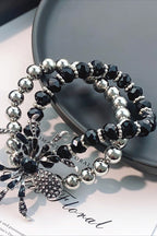 Dark Spider Double Layer Rhinestone Bracelet