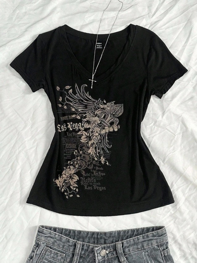 Y2K Novelty Print T-Shirt Secondary image