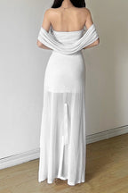 Gothic Hooded Tube Fitted Solid Maxi Dress